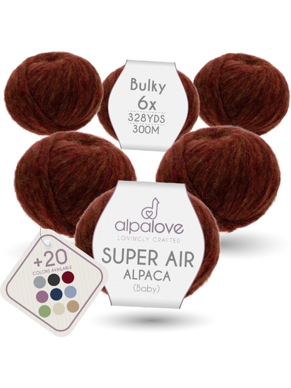 Lightweight Air-Spun Alpaca Yarn - 4 Skeins, 328 Yards, Fall Leaves Colors